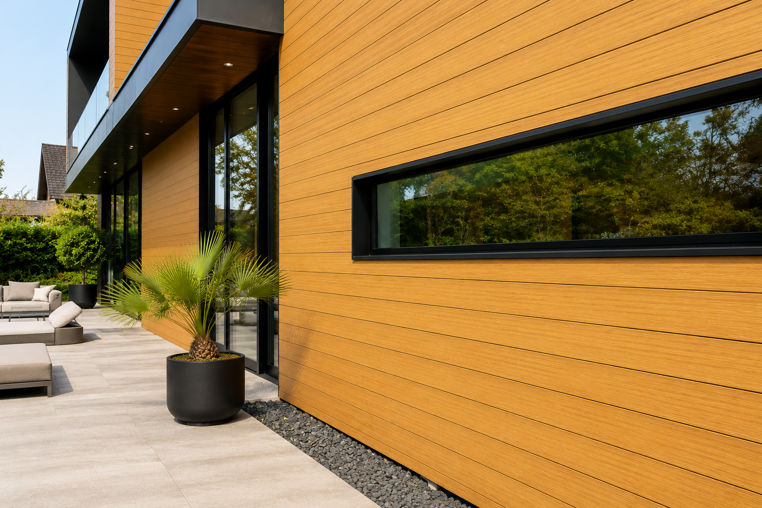 Composite WPC Cladding pour façade TEAK 