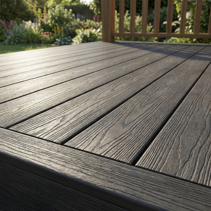 Composite terrasse Dark Grey texturée