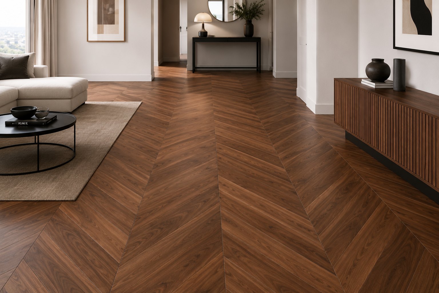 Parquet semi massif noyer point d’Hongrie