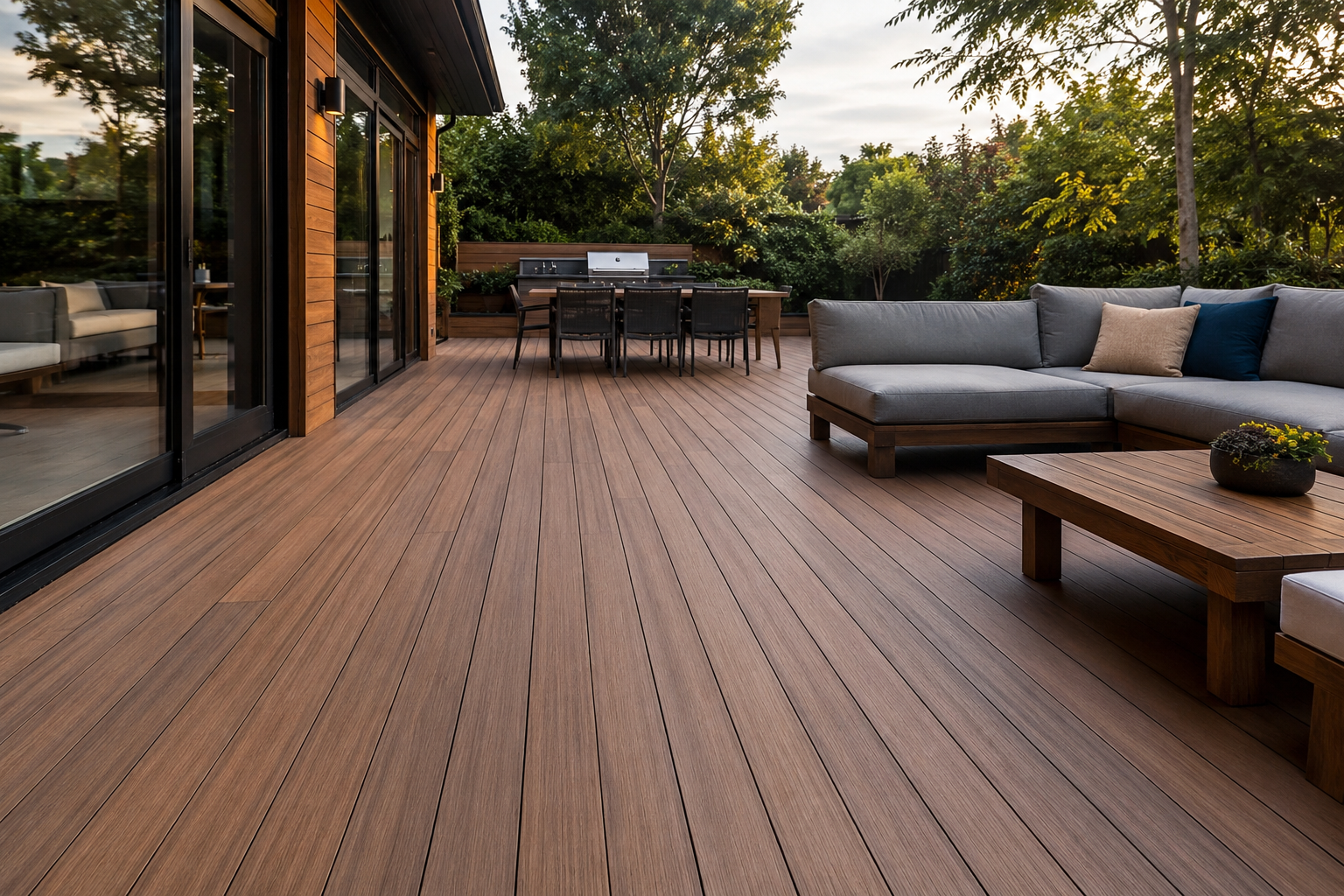 Composite terrasse Noyer texturée